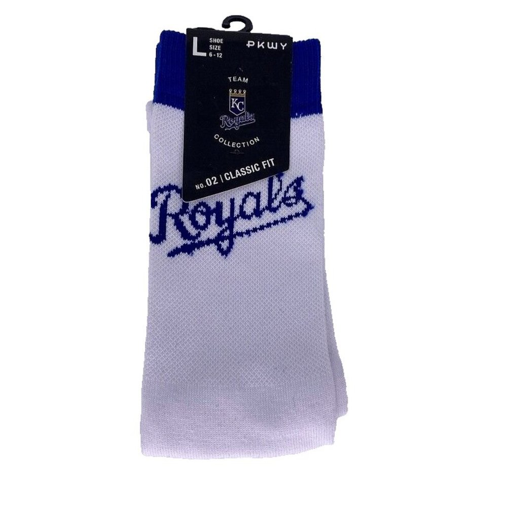 NEW Kansas‎ City Royals Crew Socks 1 Pair Size Large 6-12 MLB Baseball KC Fan